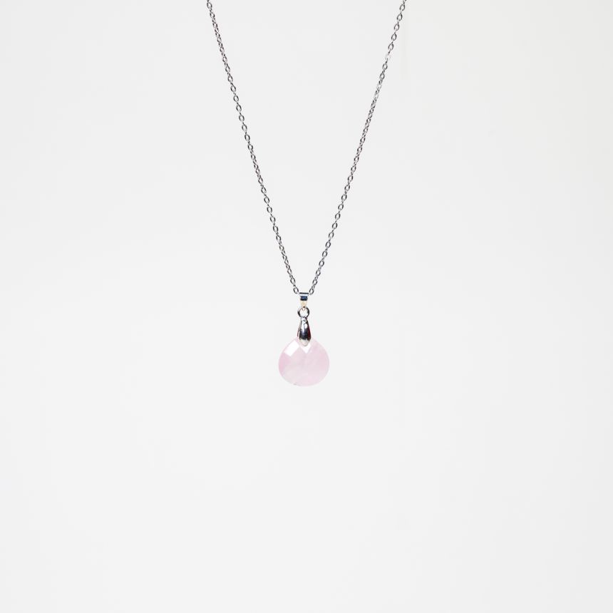 Pendentif Gaïa - Quartz rose
