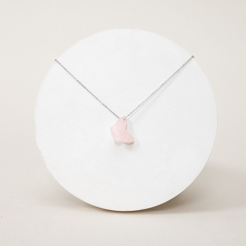 Pendentif Solène - Quartz rose