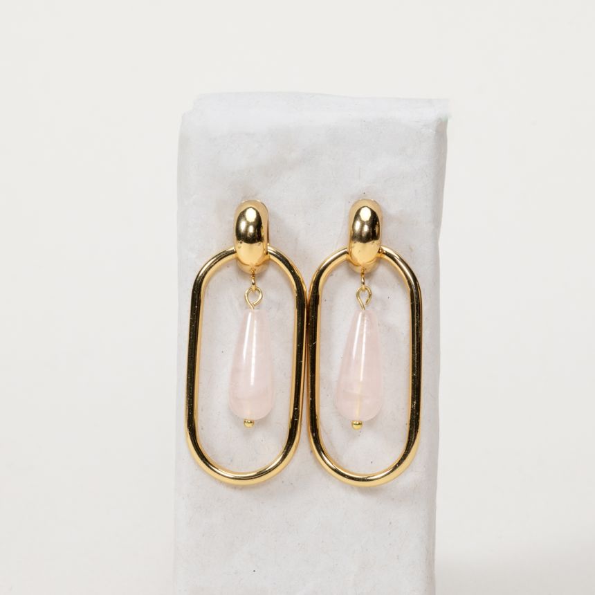 Boucles d'oreilles Jannah - Quartz rose