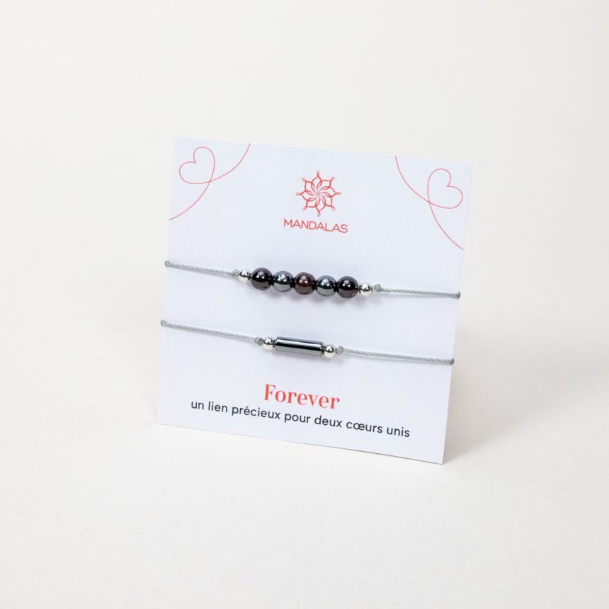 Bracelet Forever - Grenat, Hématite