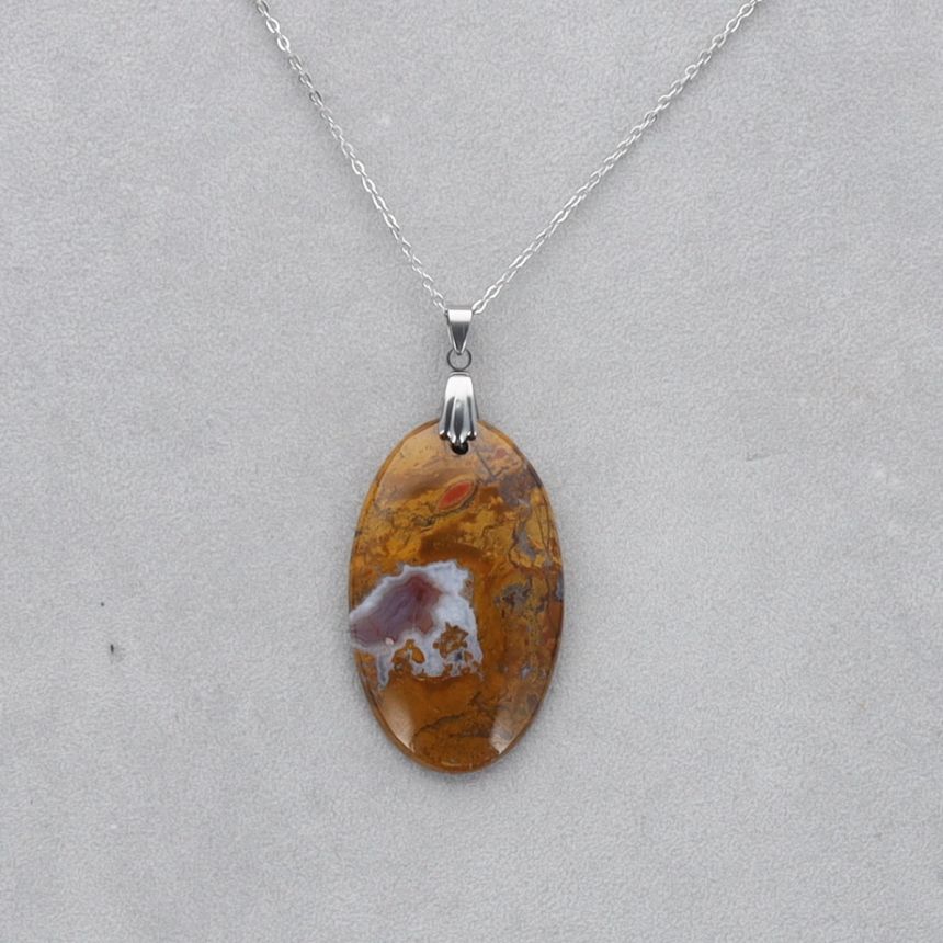 Jaspe Brechique Cabochon percé 28