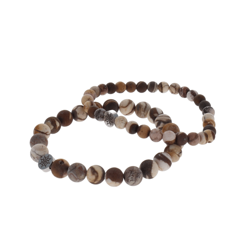 Bracelet Jaspe Cappuccino Givrée