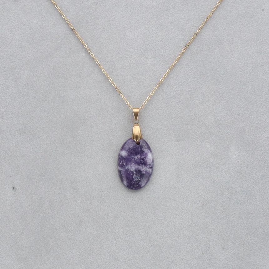 Lépidolite Cabochon percé 60