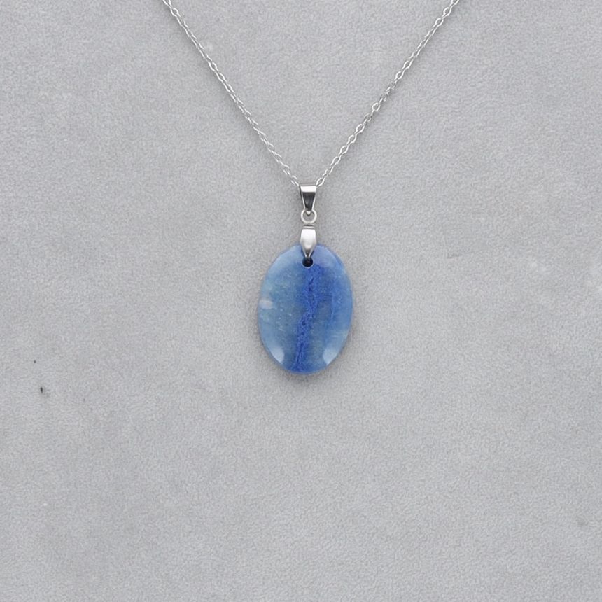 Quartz Bleu Cabochon percé 26