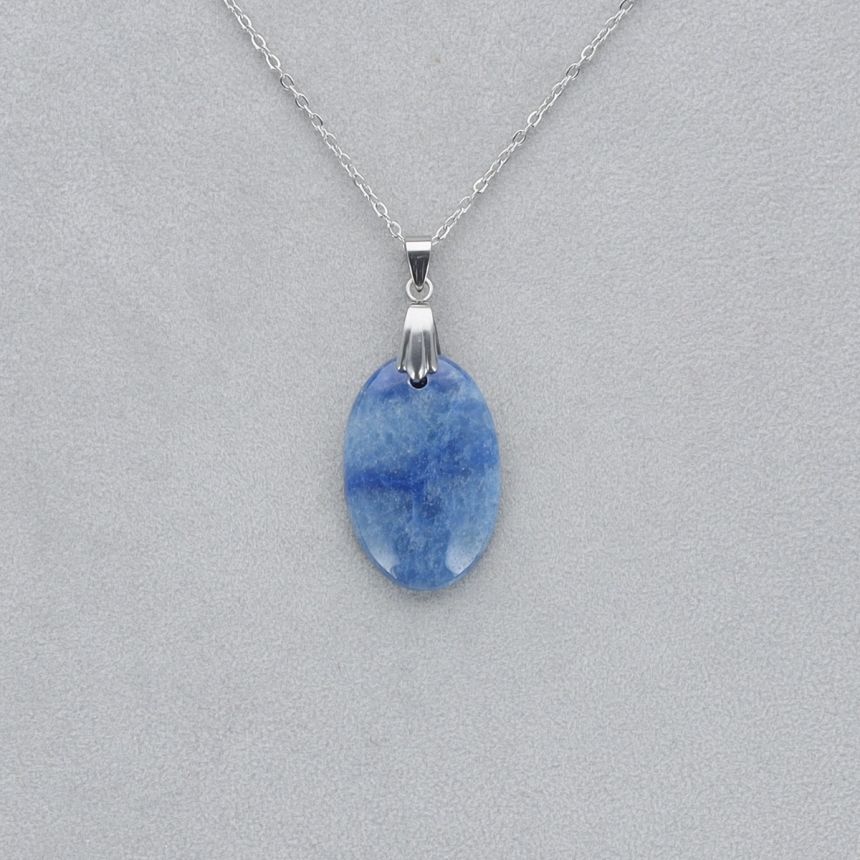 Quartz Bleu Cabochon percé 9