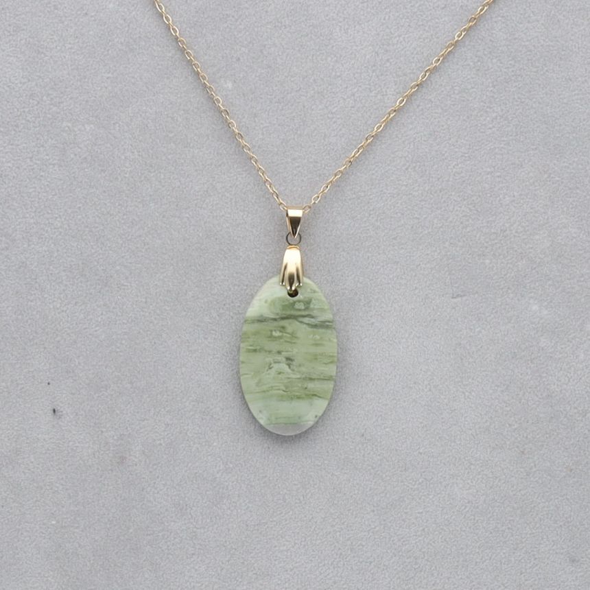 Serpentine Cabochon percé 27